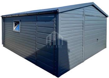 Garaż blaszany 4,5x4m - brama uchylna - drzwi - okno - rynny SO113 Garaż blaszany 4,5x4m - brama uchylna - drzwi - okno - rynny SO113