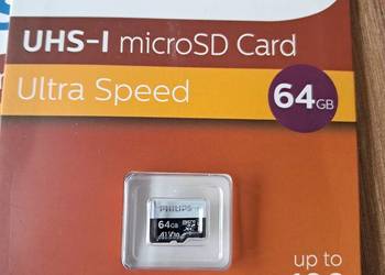 nowa karta Philps 64GB micro SDXC ultra speed 100 MB/s, cena za 1 szt