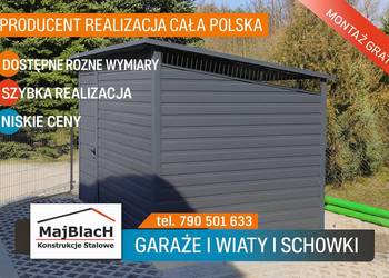 ŚMIETNIK BLASZANY GRAFITOWY Wiata Śmietnikowa -Garaże  -Maj-Blach