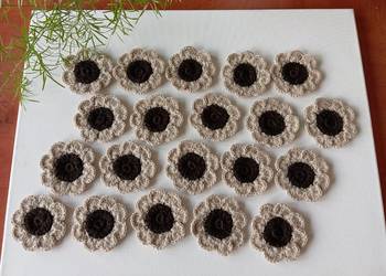 Szydełkowe kwiatki 7,5 cm