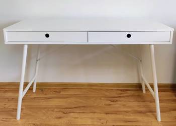 Biurko GAMINGOWE biurko szkolne młodzieżowe BIAŁE metal 48x120 2 szuflady