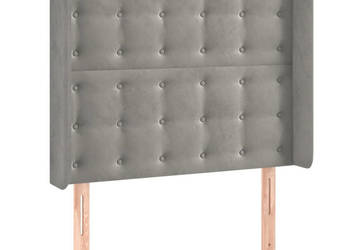 Zagłówek do łóżka z LED jasnoszary 93x16x118/128 cm aksamit WM-3124518
