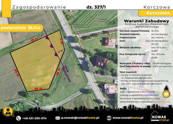 Korczowa|Działka budowlana|38,34a| WZ | Zjazd z drogi gminn