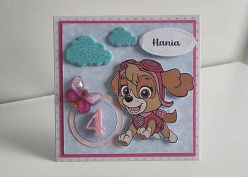 Kartka urodzinowa ręcznie robiona Psi Patrol Skye Kartka urodzinowa ręcznie robiona Psi Patrol Skye