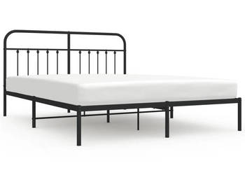 Łóżko Metalowe Czarne Rama Łóżka Ze Stelażem 183x213 cm WM-352583