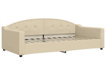 Sofa z funkcją spania kremowa obita tkaniną 100x200 cm WM-354192