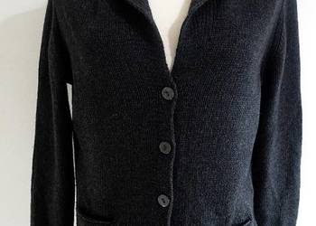 Sweter Kardigan Wełniany Kaszmir Wełna Merino Rozpinany Żakietowy L