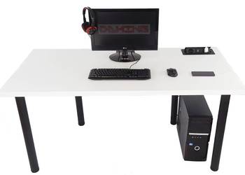 BIURKO GAMINGOWE DLA GRACZA BIAŁE LED USB 3.0 HIT