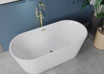 WANNA WOLNOSTOJĄCA BIAŁA 180x80 + syfon ZŁOTY