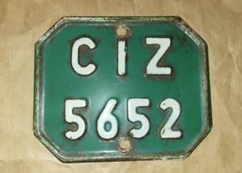 Kolekcjonerska tablica rejestracyjna motoroweru zielona metalowa CIZ