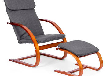 Fotel fiński bujany z podnóżkiem finka leżanka do salonu ModernHome