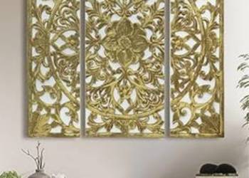 Dekoracja ścienna tryptyk kolor złoty