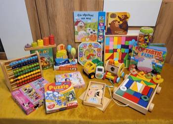 Pierwsze zabawki- drewniane, puzzle, książeczki, misie