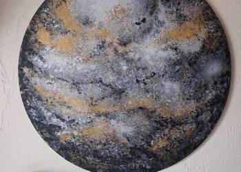 abstrakcyjny obraz w formie koła,  fazy księżyca