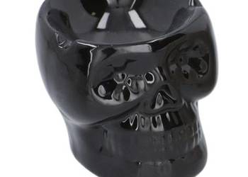 Czarna Popielniczka w Kształcie Czaszki Dekoracyjna Ceramiczna 8 x 8 cm