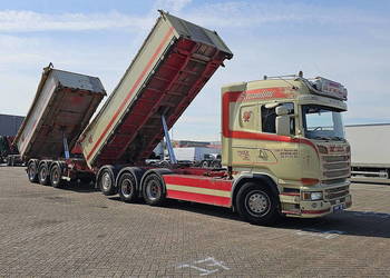 Wywrotka 8x4 Scania z przyczepa