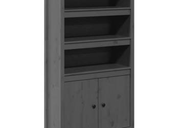 Szafka szara 80x35x154 cm lite drewno sosnowe WM-823521