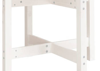 Stolik kawowy biały Ø 625x45 cm lite drewno sosnowe WM-822303