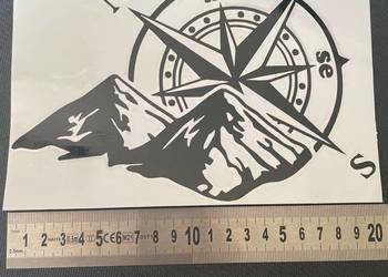 Naklejka 20 cm Kamper Camper Turystyka Kompas