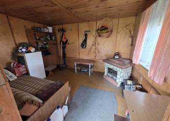 Działka Rod Wygon 6ar dużo nasadzeń kominek domek narzędziownia jeziorko