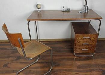 Biurko Bauhaus Art Deco Chrom Dąb