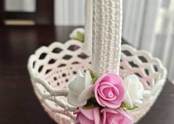 Koszyczek Wielkanocny szydelkowy średnica 12cm