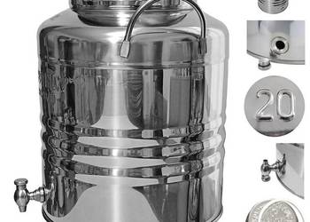 Beczułka beczka ze stali nierdzewnej inox antałek bańka 20L z kranem 1/2"