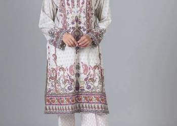 Długa tunika orient S 36 kolorowa roślinny wzór kameez kurta Bollywood Indi