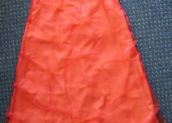 Spódnica - Kolor malinowy - szyfon i satyna - 34 XS - pas 63 cm