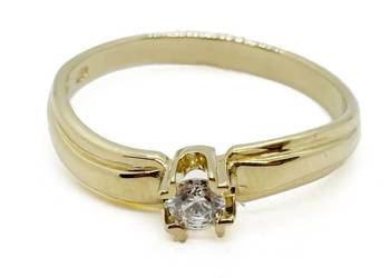 Nowy Złoty Pierścionek Próby 585 2,65g Rozmiar 18 Cyrkonia Ocechowany