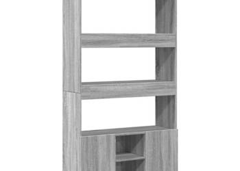 Kredens szary dąb sonoma 92x33x180cm materiał drewnopochodny WM-3309623