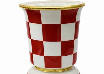 Doniczka ceramiczna w kratę