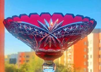 Piękna, patera, kryształowa PRL.