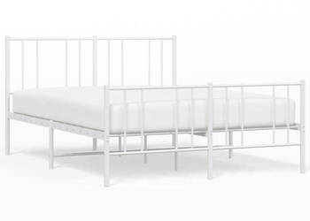 Łóżko Metalowe Białe Rama Łóżka Ze Stelażem Biała 120x190 cm WM-352544