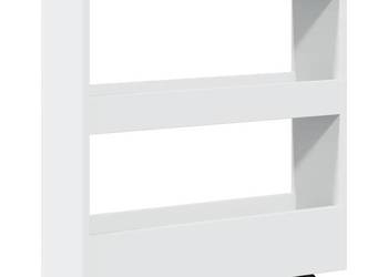 vidaXL Wąski wózek magazynowy 3-poziomowy, biały(SKU:855241)