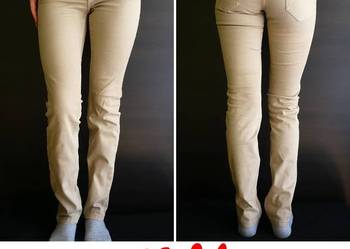 Beżowe spodnie rurki h&m nowe xs 34