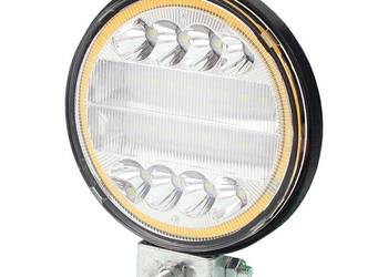 LAMPA ROBOCZA HALOGEN LED, 24 LED + OBRYSOWA DIODA, OKRĄGŁĄ, 12-24V, F