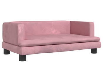Sofa dla dzieci różowa 80x45x30 cm aksamit WM-3196308