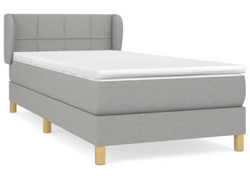 Łóżko kontynentalne z materacem jasnoszare tkanina 90x200 cm WM-3126773