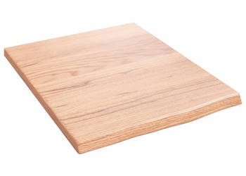 Półka jasnobrązowa 40x50x2 cm lakierowane lite drewno dębowe WM-363632