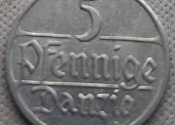 WOLNE MIASTO GDAŃSK-5 FENIGÓW-1923 r-RANT GŁADKI