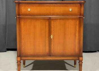 Intarsjowany wiśniowy barek / komoda / szafka na zwężanych nogach, Warrings