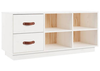 Szafka na buty biała 100x34x45 cm lite drewno sosnowe WM-820178