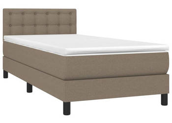 Łóżko kontynentalne z materacem taupe tkanina 90x200 cm WM-3133449