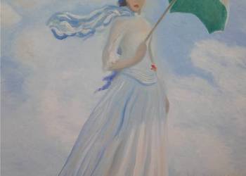 Obraz olejny kobieta z parasolką Claude Monet