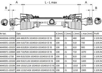 Pto ax4sj 1024010-1504232  1.3/8z6x1.3/8z6 wolnobieżka