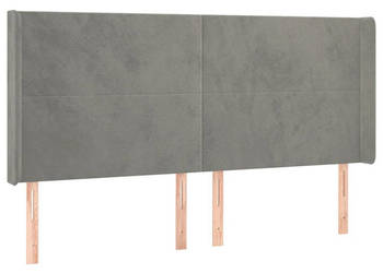 Zagłówek uszak jasnoszary 203x16x118/128 cm aksamit WM-3119366