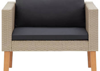 Pojedyncza sofa ogrodowa z poduszkami rattan PE beż WM-310219