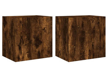 Ścienne szafki TV 2 szt. przydymiony dąb 405x30x40 cm WM-836905