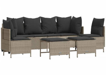5-cz. zestaw mebli do ogrodu poduszki jasnoszary rattan PE WM-3261550